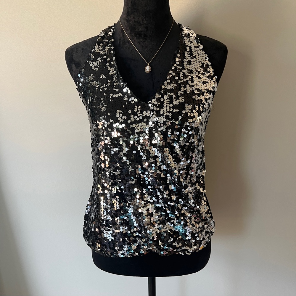 Charlotte Russe Black Sequin Camisole